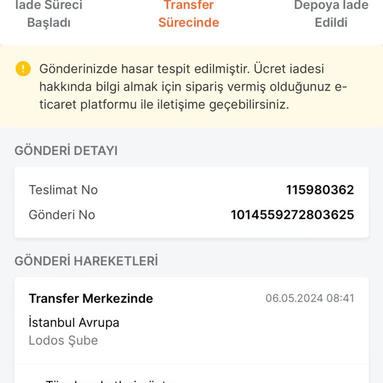 Trendyol Ekspres Kargo Teslim Edilmeden Depoya İade Ediyor