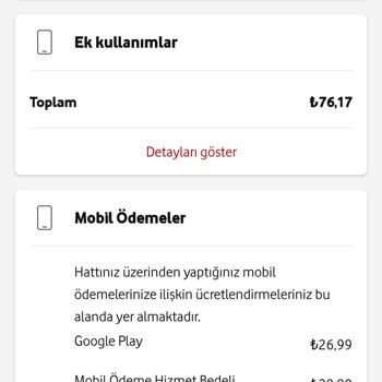 Vodafone, Faturama Mobil Ödeme Ücreti Yansıtmış