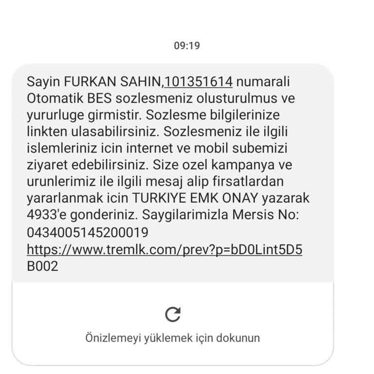 Türkiye Hayat Emeklilik Bilgim Dışında İşlem
