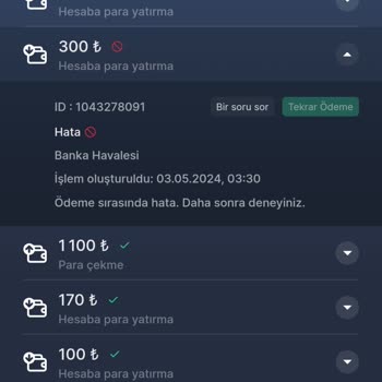 7Slots 300 TL Gelmedi