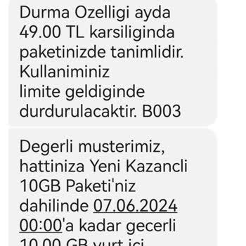Vodafone Tarife Değişikliği Şikayeti