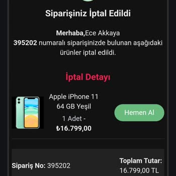 EasyCep İptal Ücretinin Yansımaması