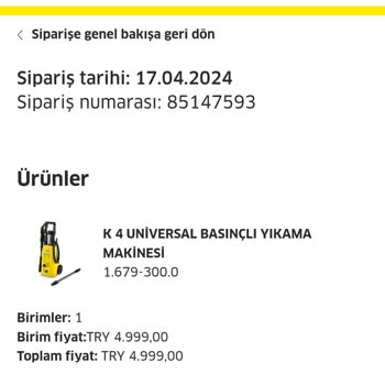 Karcher Ürün Teslimatı Hakkında Bilgi Dahi Alamıyorum.
