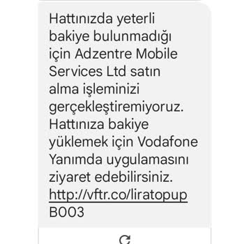 Vodafone 1240 Mesajı Ve Tl Kesmesi