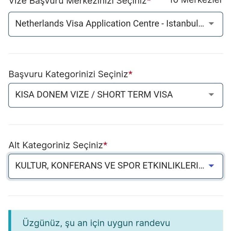 VFS Global Randevu Bulunmuyor Hiçbir Şekilde Bos Randevu Yok