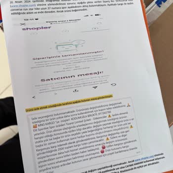 Instagram BG1 Sportive Shopier Mağazası Para İademi Yapmıyor