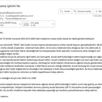 Vodafone'nun Hatasını Bana Ödetme Çabası