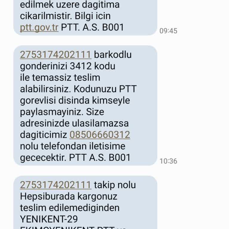 PTT Kargo Paketimi Teslim Etmedi