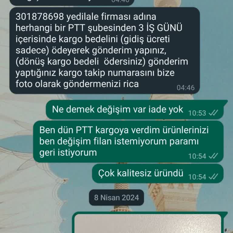 Yedilale Kalitesiz Ürün Ve İade Sorunu