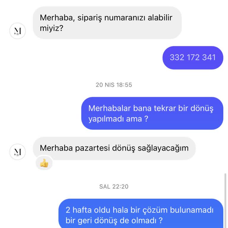 Misbahçe Eksik Ürün Gönderdi