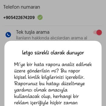Letgo Sürekli Duruyor Bildirim