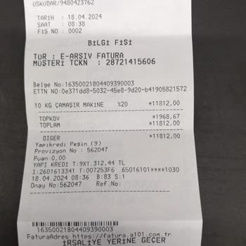 A101 Çamaşır Makinesi Teslimi Hk