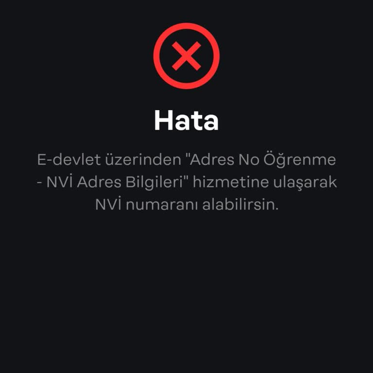 Papara Nvi Adresi No'yu Onaylamıyor