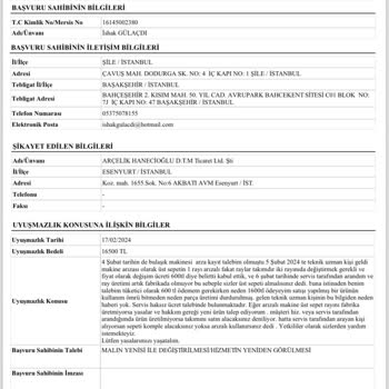 Tüketici Hakem Heyetleri Arçelik Bulaşık Makinesi, Tüketici Hakem Heyeti