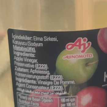 Kemal Kükrer Balzamik Sirkesi Koruyucu Aroma Renklendirici İçeriyor.