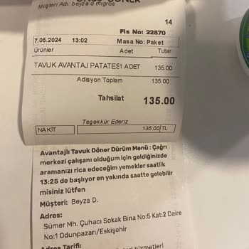 Öncü Döner Hijyen Ve İlgisizlik