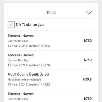 Vodafone Haksız Fatura Ücreti, Tencent Games Aboneliği