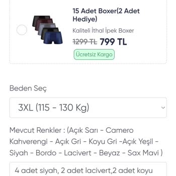 İpek Boxer Online Firmasından Şikayetçiyim
