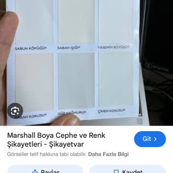 Marshall Boya Katalog İle Gerçekteki Renklerin Tonları Uyuşmuyor.