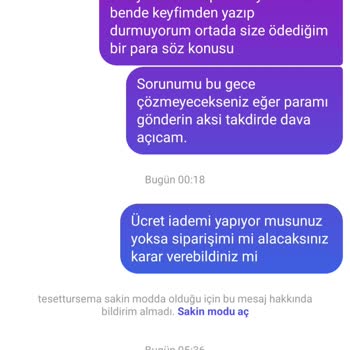 Tesettür Sema (İnstagram) Para İadesi İstiyorum