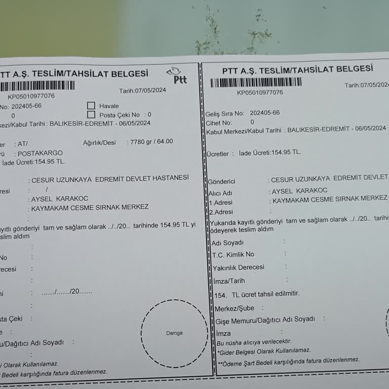 Şube Dışına Çıkmayan Kargo İçin Ücret Tahsilatı Yapan PTT Kargo