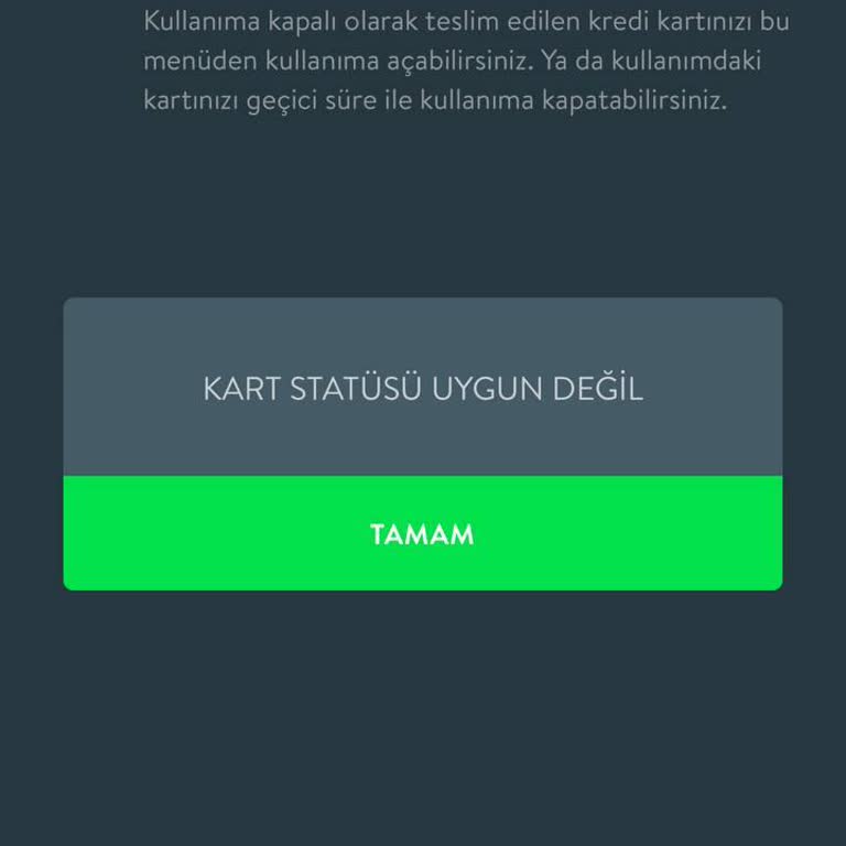 TEB İlgisiz Bankacılık; Kullanıma Açılamayan Kart.