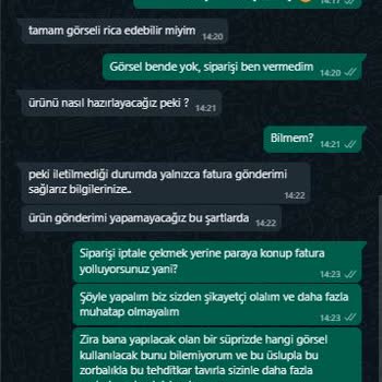 Trendyol Bitmeyen Kartuş (bk Gift) Ürün Yerine Fatura Göndermekle Tehdit Ediyor