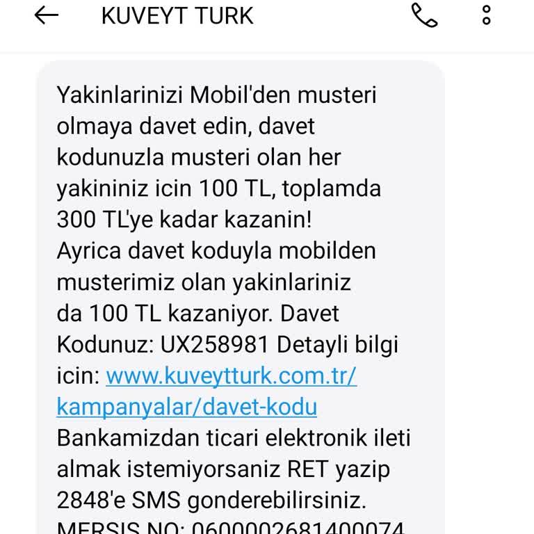 Kuvvet Türk Davet Kodu İade Sorunu Hk.