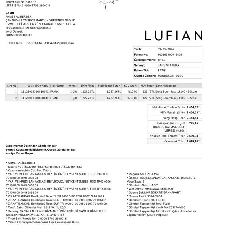 Lufian Giyilmiş Ve Yanlış Numara Ayakkabı Yolladı