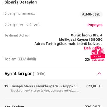 Popeyes Sipariş Hayal Kırıklığı
