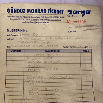 Zarya Kids Mobilya Eksik + Telim Süresi