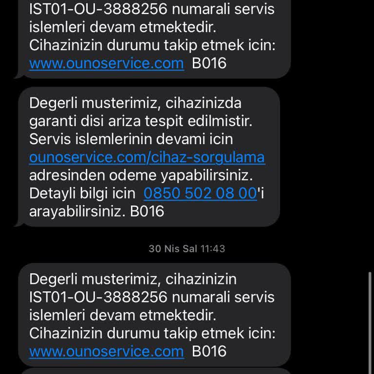 Ouno Service Garanti İşe Yaramıyor
