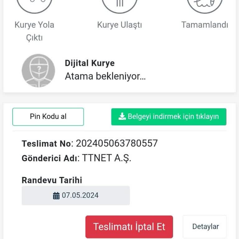 Dijital Kurye Randevuma Rağmen Gelmedi