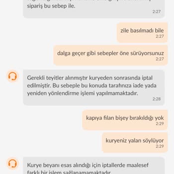 Trendyol Yemek Kuryenin Yalan Beyanı Ve Ücretin İade Edilmemesi