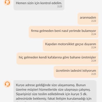 Trendyol Yemek Kuryenin Yalan Beyanı Ve Ücretin İade Edilmemesi