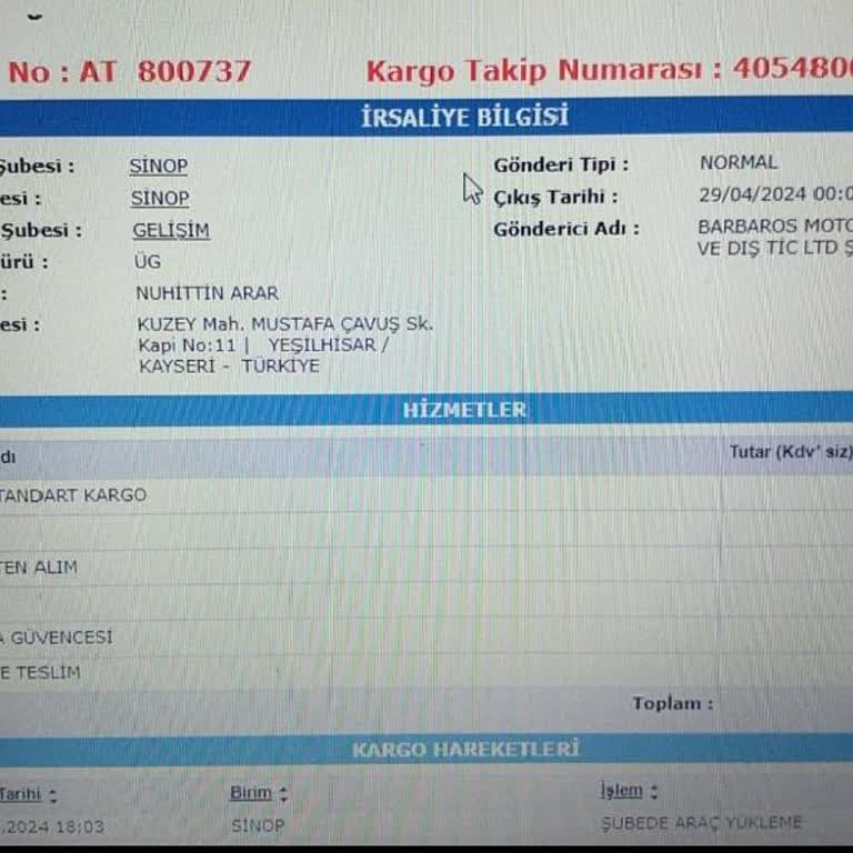 Aras Kargo Teslimat Sorunu: Büyük Ebat Bahanesi