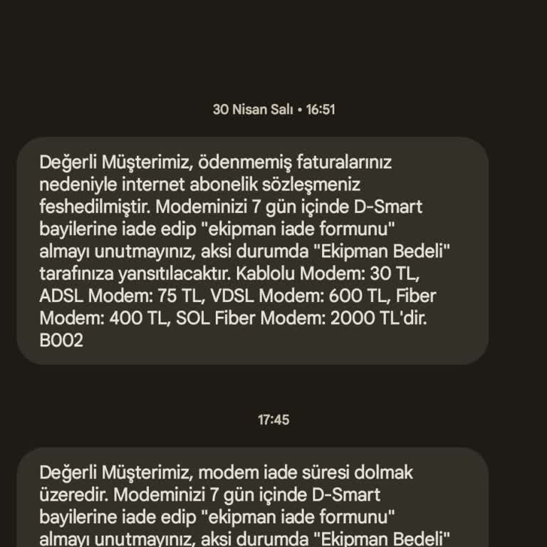 D-Smart İptalimi Gerçekleştirmiyor Ve Kullanmadığım Hizmeti İstiyor