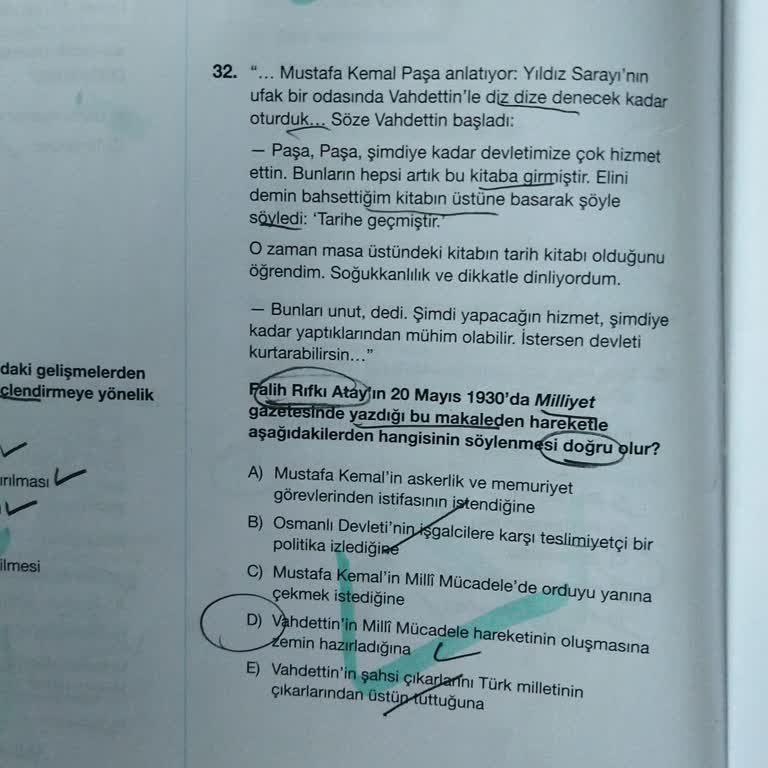 Limit Yayınları Limit AYT Sos-1 Sorusu