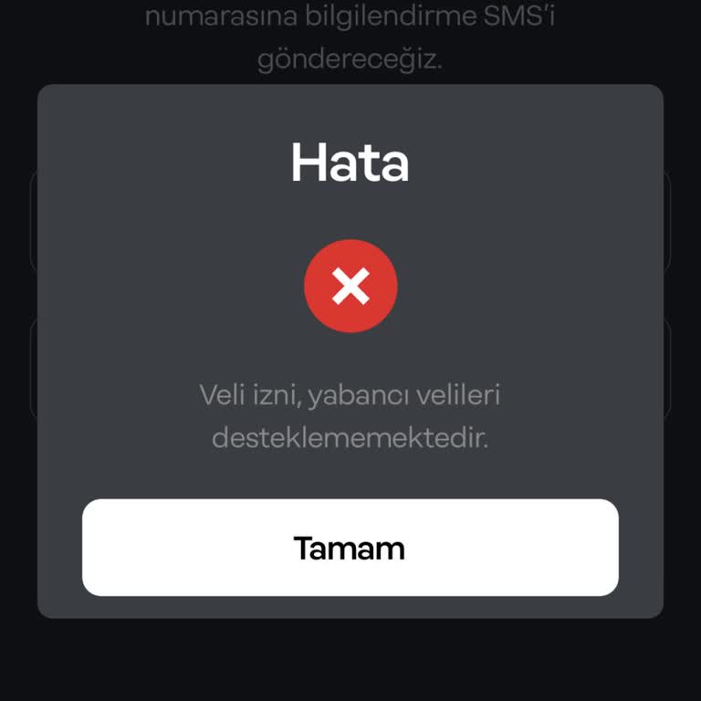 Papara Yabancı Velileri Desteklenmez