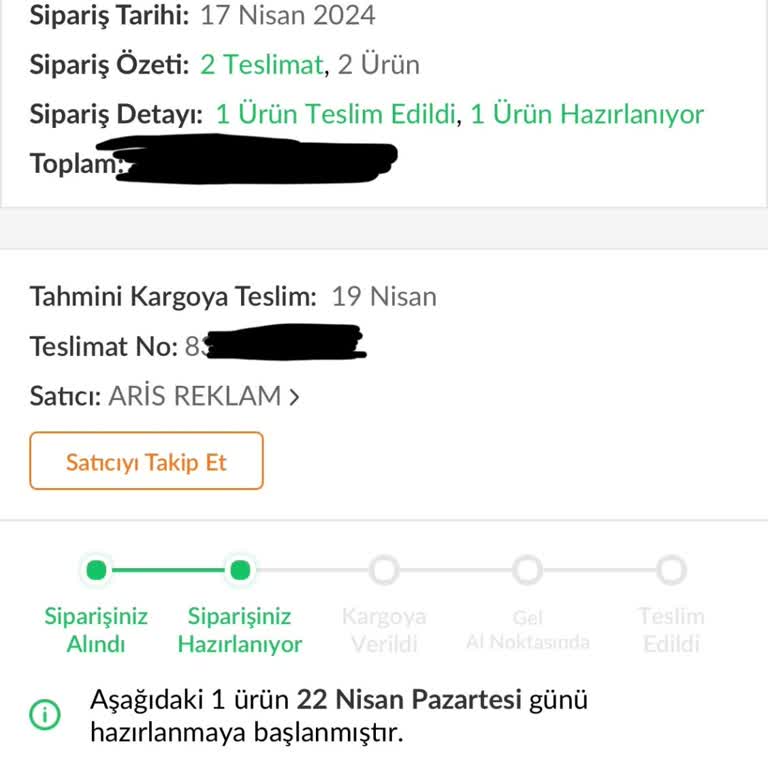 Trendyol Ürünü 1 Aydır Göndermiyor.