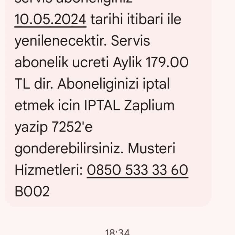 Turkcell Zaplium Aboneliği, Üye Olmadığım Halde 179 TL Fatura