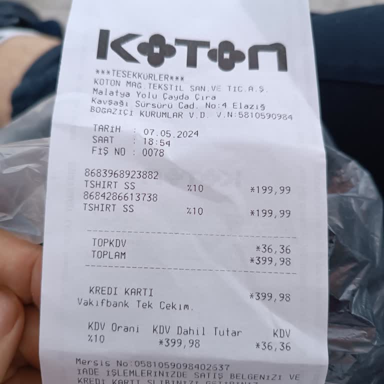 Koton Mağazasında Poşet Verilmiyormuş