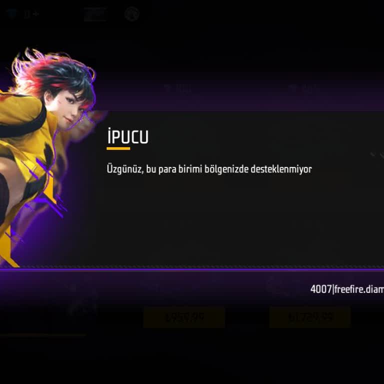 Garena Free Fire Garena Fre Fire Elmas Yükleme Hatası