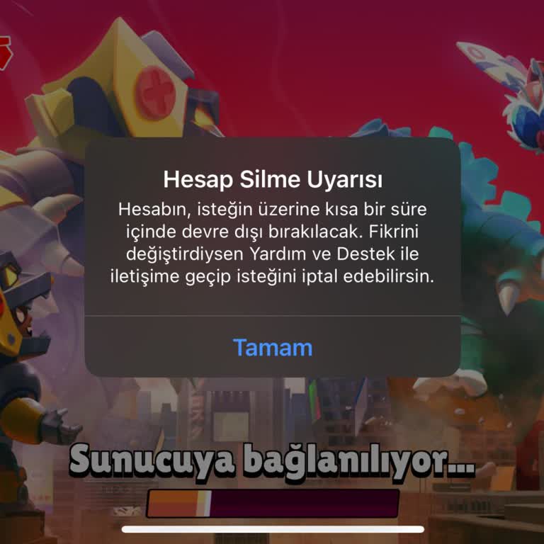 Brawl Stars Hesap Silme Uyarısı