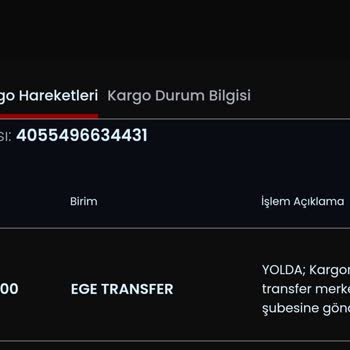 Aras Kargo Ürünü 4 Gündür Transferde Bekletiyor Ve Bizi Mağdur Ediyor.