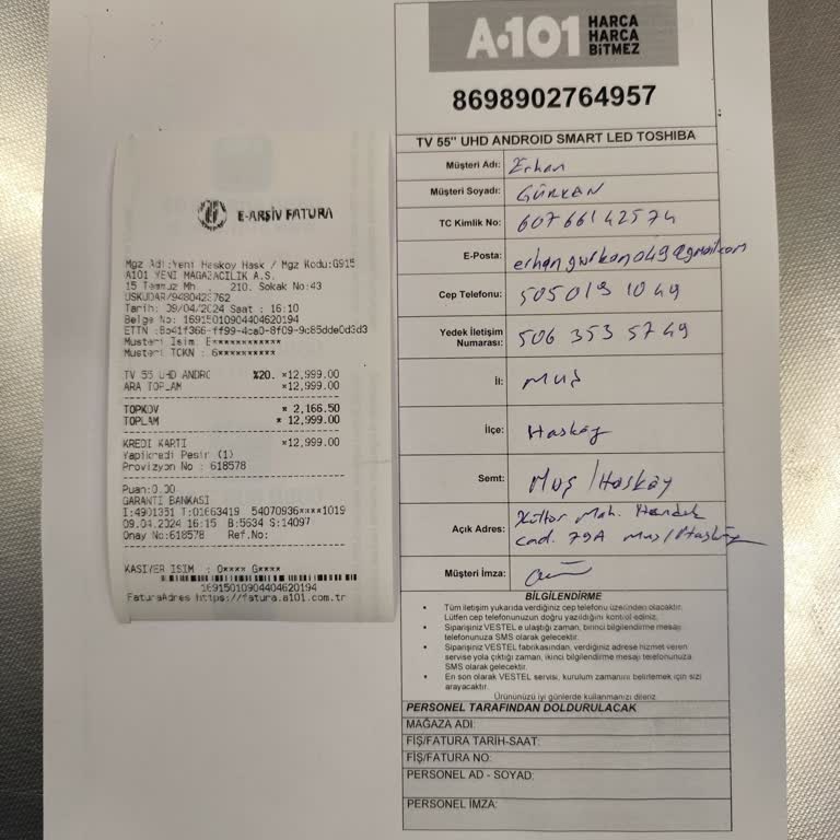 A101 Adrese Teslim Süresi Dolduğu Halde Sipariş Gönderilmemesi Hakkında
