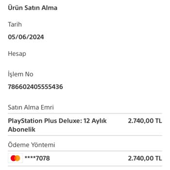 PlayStation Plus Otomatik Üyelik Yenilemiş İade Talebi İstiyorum