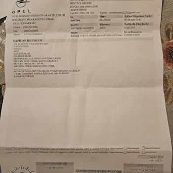 Opel Crossland 2. Araç Bakımı