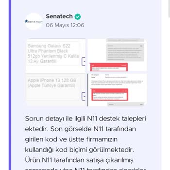 N11 Alışveriş Sitesi Parasını Ödediğim İphone 13 128 GB Göndermedi.