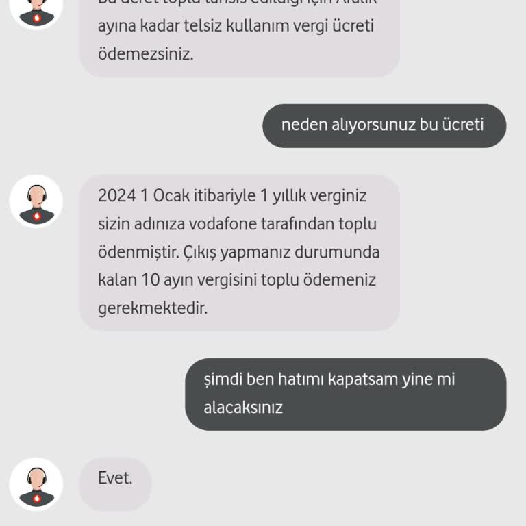Vodafone Uygunsuz Tabir, Aşırı Haksız Ücret Talebi Ve Alaycı Konuşmalar